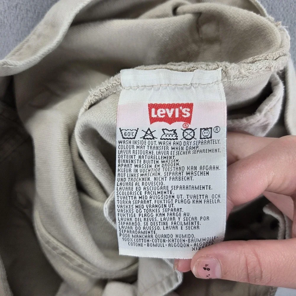 VTG Levis 501 Jeans Mens‎ Beige Light Wash Straight Button Fly USA Fits 30x30